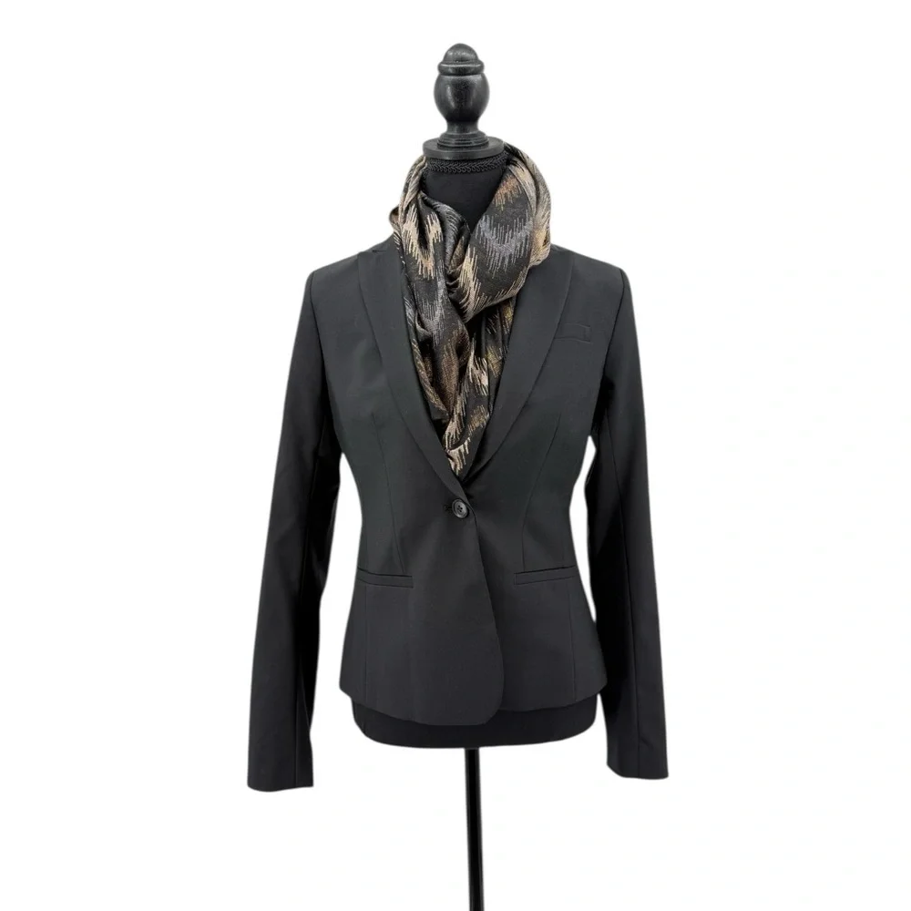 Nordstrom Metallic Chevron Infinity Scarf Black Gold Tan Soft Lightweight Loop